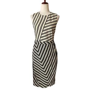 Altuzarra Wool Blend Pencil Dress Womens 40 Black Stripe Old Money Quiet Luxury